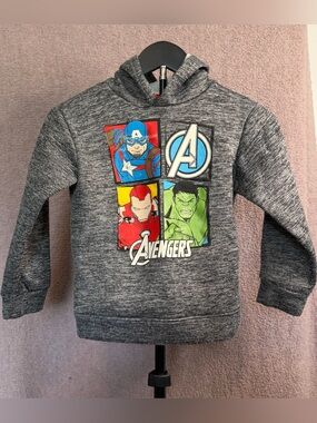 Marvel Avengers Gray Kids Hoodie - Captain America, Iron Man & Hulk